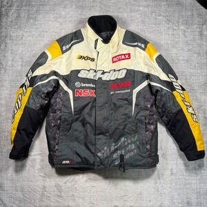 Ski Doo Jacket Men Large Gray BRP Snowmobile Racing Rotax XPS Insulated